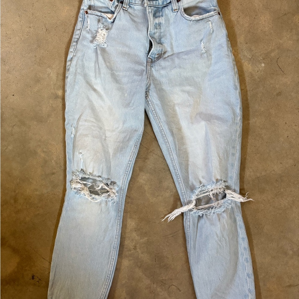 Abercrombie & Fitch Light Blue Distressed Jeans